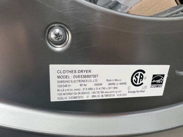 Samsung Washer Dryer Set In Silver & Navy Blue Color - Image 4