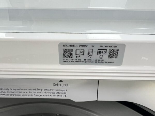 LG Smart Washer Dryer Combo – ThinQ® Wi-Fi Control – White - Image 2